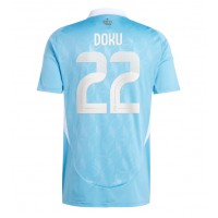 Camiseta Bélgica Jeremy Doku #22 Visitante Equipación Eurocopa 2024 manga corta